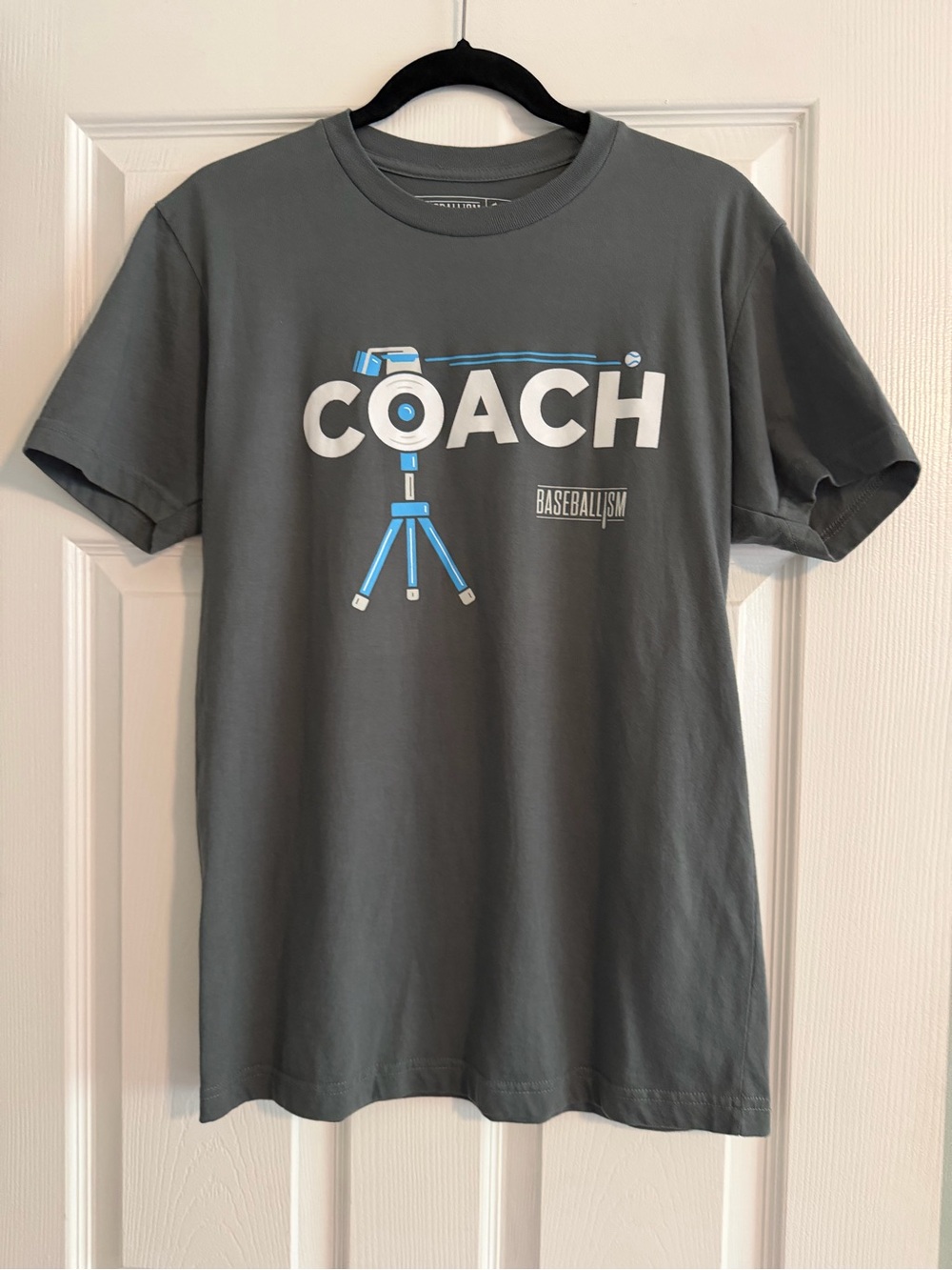 Baseballism COACH Pitching Machine Graphic Tee -  Gray Shirt